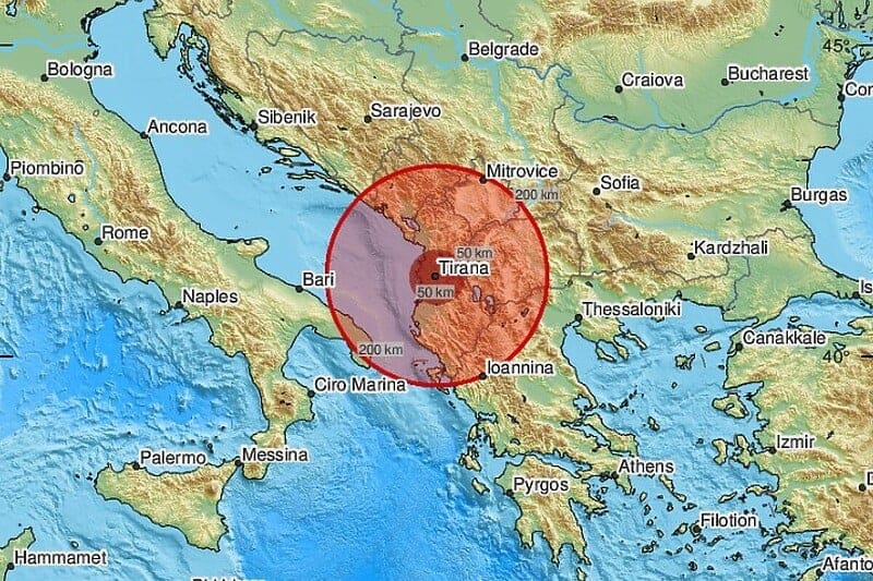 Snažan zemljotres u Albaniji, osjetio se i u susjednim državama