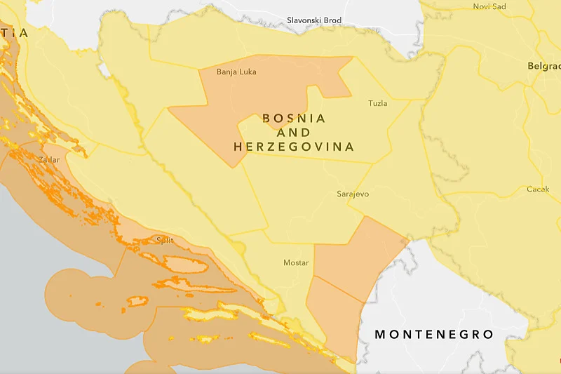 Zbog jakih udara vjetra u BiH na snazi narandžasti meteoalarm