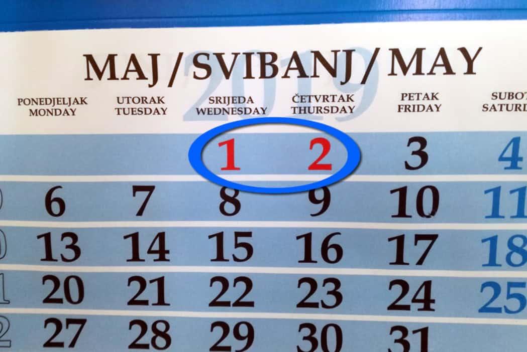 Evo koji su dani neradni u FBiH za prvomajske praznike