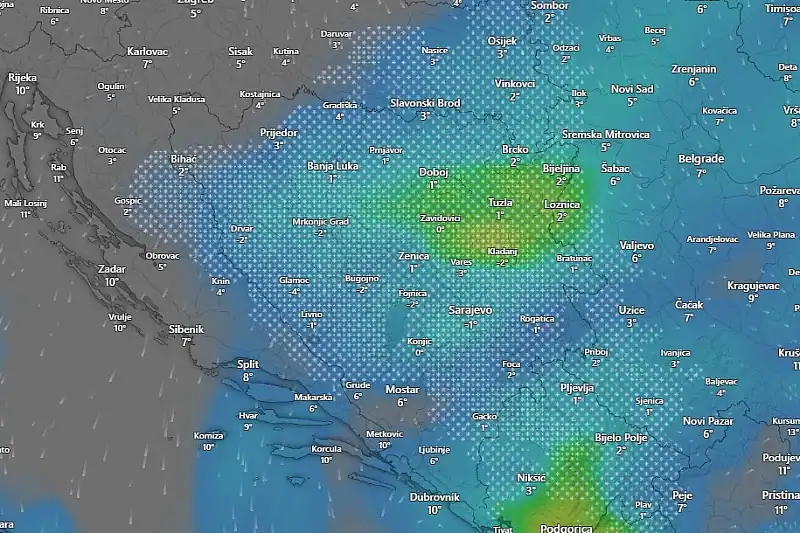 Večeras promjena vremena širom BiH: Zahlađenje i kiša, koja će prelaziti u snijeg