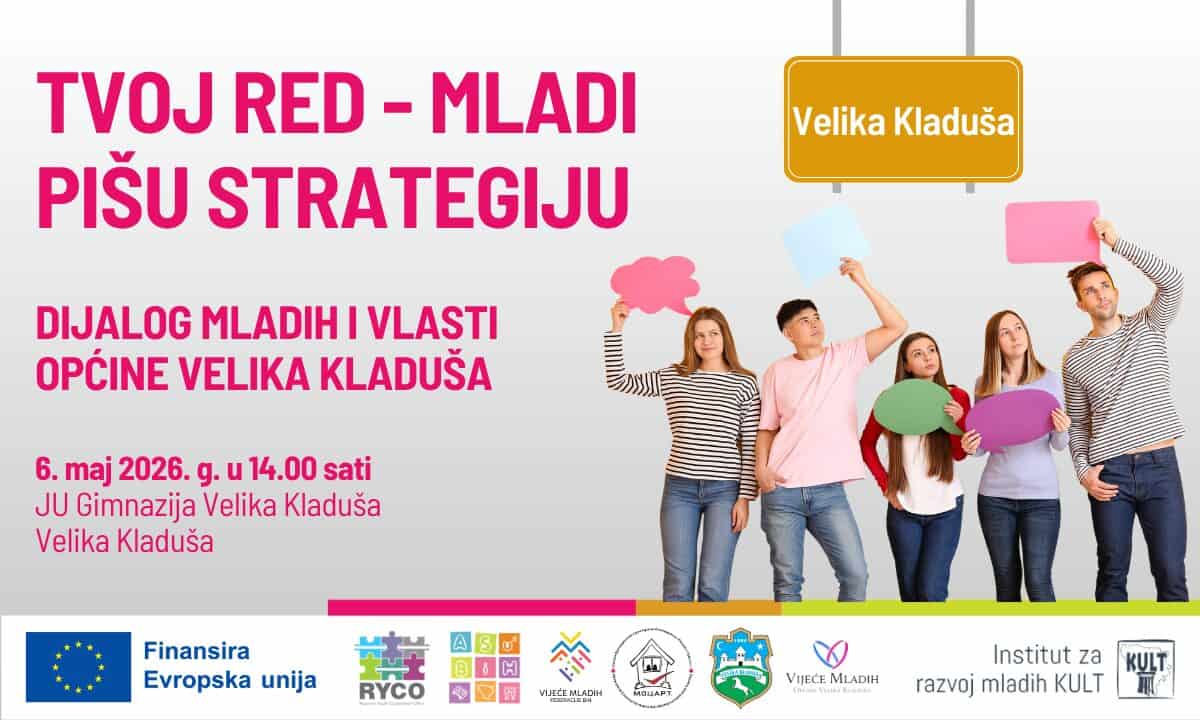 Mladi pišu strategiju – Poziv na Dijalog mladih i vlasti u Općini Velika Kladuša